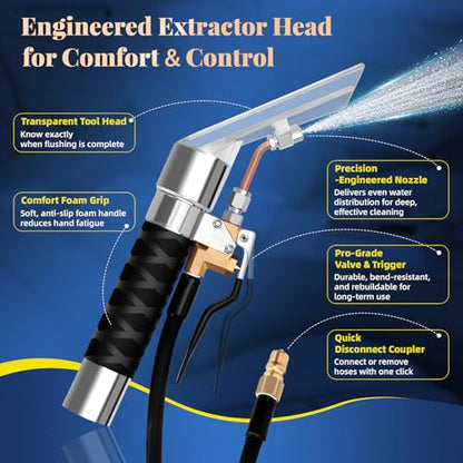 Better Extractor Hose Kit for Shop Vac, Universal Shop Vac Extractor Kit with 25FT Waterline, 11FT Vacuum Hose& Adapter, Converts Vacuum to Upholstery Extractor for Auto Detailing & Home Cleaning