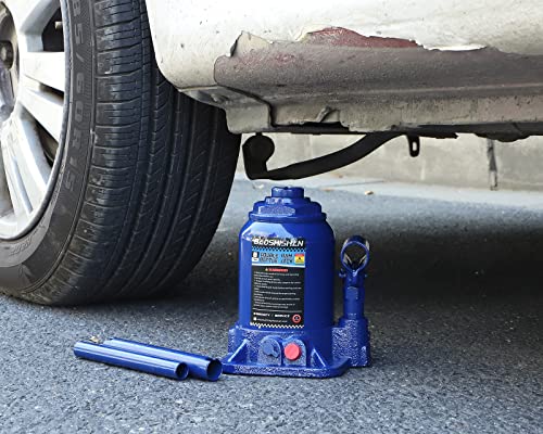 BAOSHISHAN 6 Ton Double Ram Bottle Jack 6.3" to 15.75" Lift Range | Heavy-Duty Hydraulic Lifting, Welded Steel Frame, Built-in Safety Valve, for SUV Truck RV - size: 6 Ton without Case