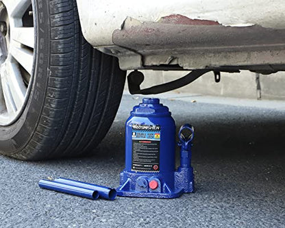 BAOSHISHAN 6 Ton Double Ram Bottle Jack 6.3" to 15.75" Lift Range | Heavy-Duty Hydraulic Lifting, Welded Steel Frame, Built-in Safety Valve, for SUV Truck RV - size: 6 Ton without Case