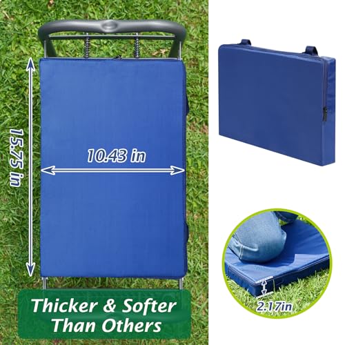 ikkle Heavy Duty Garden Kneeler and Seat, 838LB+ Capacity | Gardening Stool with Thicken & Widen Soft Kneeling Pad, Foldable Gardener Stool with Tool Pouch, Gift for Women, Gardeners