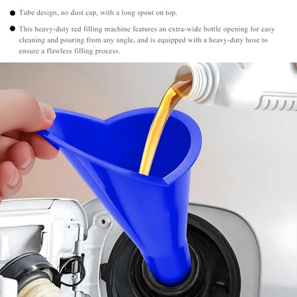 Oil Funnel, Flexible Multi-Function Automotive Oil Funnel, Spill-Proof Plastic Long Neck Engine Funnel Set for Gas Lubricants Water Diesel Fuel Kerosene, Car Accessories (Blue) - color: Blue, 1 PC