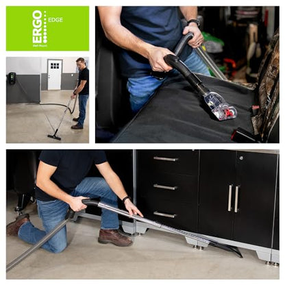 Atrix Ergo Edge Canister Shop Vac-Wall Mounted Garage Vacuum Cleaner with Built-in Dust Bag & Extendable Hose-Compact Black Design, 20 x 9 x 12 - size: Wall Mounted Bundle