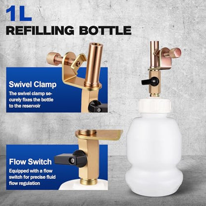 Pneumatic Brake Bleeding Tool with 3L Suction Can, 1L Refill Bottle and 22 Universal Fittings - One Person Upgrade Tool for Car Brake Fluid Bleeding, Automotive Maintenance Use