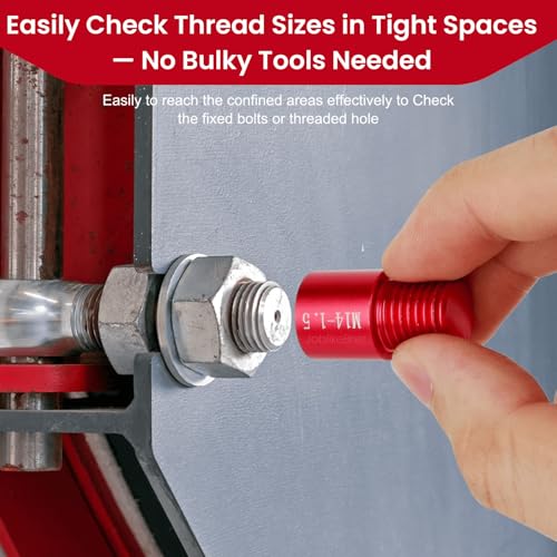 Thread Checker, 60pcs Nut and Bolt Thread Checker, 30 Inch & 30 Metric Box Set Thread Gauge, Thread Checker Standard and Metric Suitable for Size Checker of Bolts or Nuts in Narrow Areas - size: 60PCS Thread Checker