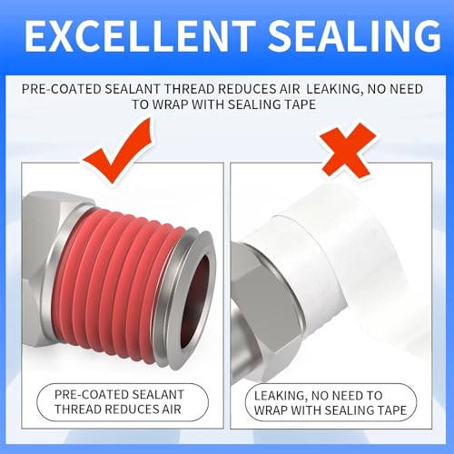 ChillWaves Automotive T-Style Air Plug, 1/4" NPT Male Pneumatic Plugs, Air Compressor Accessories Fittings(20-PACK) - size: 1/4" MNPT(1/4" Body)