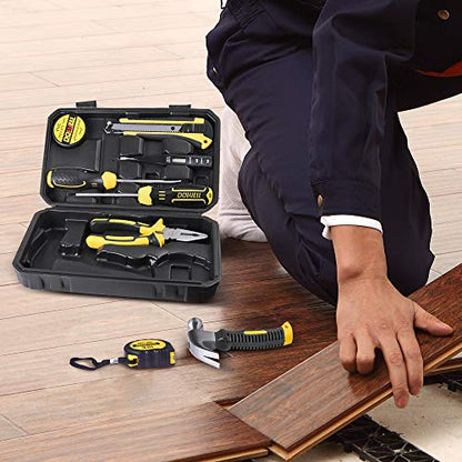 DOWELL Small Mini Tool Set School College Student Kids Dorm Tool Set Kit Home Repair Hand Tools with Tool Box Storage Case Upgraded HYT9 - style: HYT9