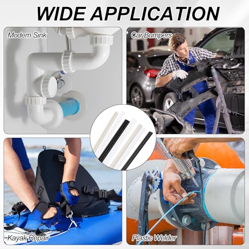 MECCANIXITY 20pcs Plastic Welding Rods, 8 Inch PP Welding Strips 5/16" for Plastic Welder Soldering Tool Kit, Car Bumpers, Kayak Repair, White