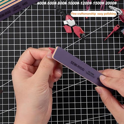 IRISFLY 6Pcs Sanding Sticks,Polishing Sticks Assorted,Model Hobby Making Tools,Metal and Plastic Sanding Tools for Gundam Repairing,Model Craft Amateur Beginner (400,600,800,1000,1200,1500 Grit) - style: 400,600,800,1000,1200,1500 Grit