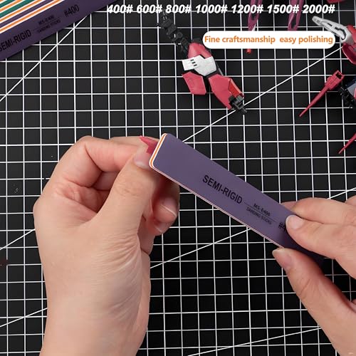 IRISFLY 6Pcs Sanding Sticks,Polishing Sticks Assorted,Model Hobby Making Tools,Metal and Plastic Sanding Tools for Gundam Repairing,Model Craft Amateur Beginner (400,600,800 Grit) - style: 400,600,800 Grit
