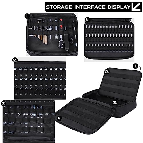 138 Hole Portable Socket Organizer, Drill Bit Organizer Drill Bit Holder Bit Pouch 1/4-Inch, 3/8-Inch, 1/2-Inch,Screwdriver Bit Organizer Drive Bit Adapter Storage Drill Bit Case Only