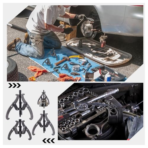 NBEADS 3 Sets 3-Jaw Bearing Puller Kits, 3 Sizes Iron Puller Kit Gear Bearing Flywheel Removal Tool for Automobile Machinery Maintenance, Assembly Required, Gunmetal