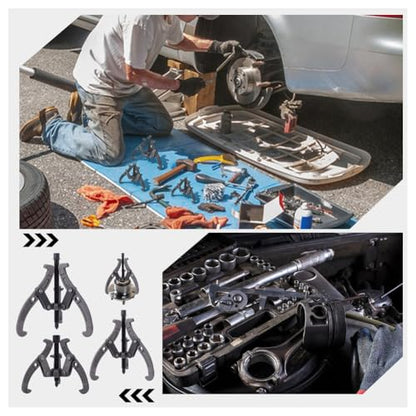 NBEADS 3 Sets 3-Jaw Bearing Puller Kits, 3 Sizes Iron Puller Kit Gear Bearing Flywheel Removal Tool for Automobile Machinery Maintenance, Assembly Required, Gunmetal