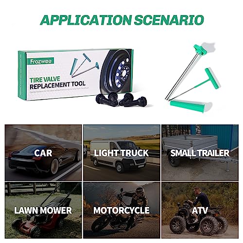 Tire Valve Stem Core Quickly Replacement Tool Kit,with Stem Removal Tool Set,Perfect Tool for Replacing Leaky Valves in Cars,Trucks,Motorcycles, etc.with 4PCS TR413 Valve Stems - size: 2 Set Tools