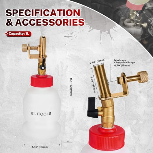 BILITOOLS 1L Brake Fluid Refilling Bottle Brake Cylinder Bleeder Dispensing | Universal Fit, Easy Operation Automotive Tool for Cars, Motorcycles, ABS Systems - style: 1L Brake Fluid Refilling Tool