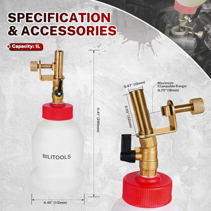 BILITOOLS 1L Brake Fluid Refilling Bottle Brake Cylinder Bleeder Dispensing | Universal Fit, Easy Operation Automotive Tool for Cars, Motorcycles, ABS Systems - style: 1L Brake Fluid Refilling Tool