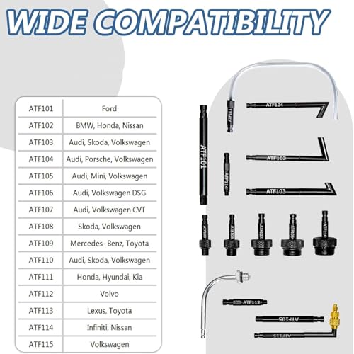 7.5L Transmission Fluid Pump Manual ATF Refill Tool Kit with 15pcs Adapters Automatic Transmission Fluid Refill Pump Set