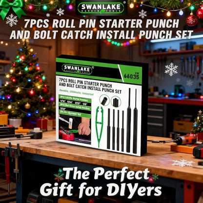 7-Piece Premium Roll Pin Starter Punch and Install Punch Set - 1/16, 5/64, 3/32, 1/8-inch - color: Roll Pin Starter Punch - Black