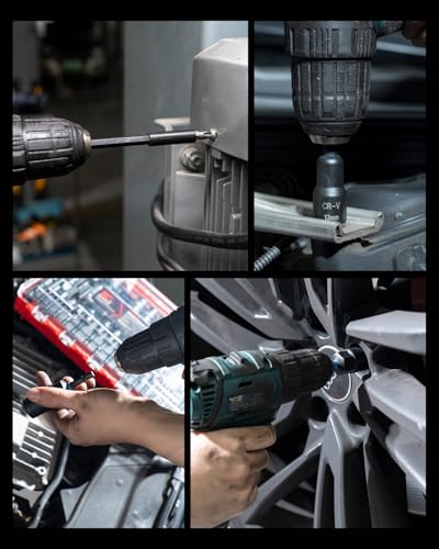 ROTATION 34-Piece Impact Driver Bit Set, Magnetic Impact Nut Driver Set | Magnetic, SAE & Metric, Deep Impact Nut Drivers, Impact Socket Adapters & Wing Nut Driver, Bit Extension with Storage Case