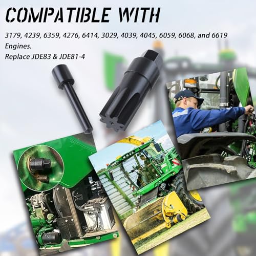 Engine Turning Tool &Timing Pin Kit Compatible with John Deere 3179, 4239, 6359, 4276, 6414, 3029, 4039, 4045, 6059, 6068, and 6619 Engines - Jde83 Jde81-4(Timing Lock PIN)