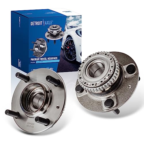 Detroit Axle - 2 Rear Wheel Bearing Hubs for 2001-2006 Hyundai Elantra, 2005-2009 Kia Spectra Spectra5, Wheel Hub Bearings Assembly Set Replacement, Pair Hubs - style: 512195 x2/Pair