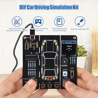 MIOYOOW DIY Car Driving Simulation Soldering Practice Kit, Electronics Project Car Driver Simulator Solder Project Kit for High School & College Students Learning