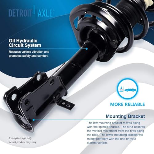 Detroit Axle - Struts for 2011 2012 2013 2014 2015 2016 2017 2018 2019 | Dodge Journey [V6 Engine], Front & Rear Struts with Coil Spring Assembly Replacement Suspension - size: 4Q47307-V1/ 4 Struts