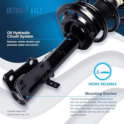 Detroit Axle - Struts for 2011 2012 2013 2014 2015 2016 2017 2018 2019 | Dodge Journey [V6 Engine], Front & Rear Struts with Coil Spring Assembly Replacement Suspension - size: 4Q47307-V1/ 4 Struts
