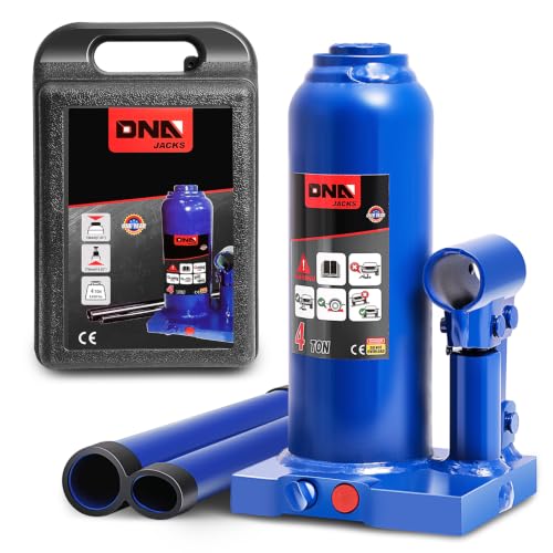 DNA Motoring 4 Ton / 8000 lbs Lifting Automotive Welded Hydraulic Bottle Jack for Car SUV Pickup, Auto Repair, with Manual Handle & Carrying Storage Case, Blue - color: blue, style: 4 ton