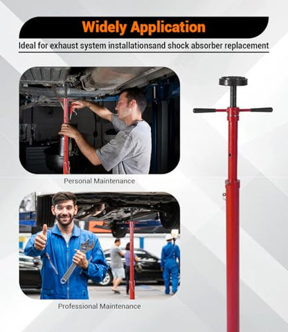 2PACK Underhoist Support Stand, 3/4 Ton Jack Stand, Under Hoist Stand for Vehicle Lifting & Support, 1655Lbs Capacity, Lifting from 38.4 to 75.4Inch, - color: Red | Triangular Base
