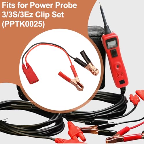 PPTK0025 Battery Clamps Cable Clip Set for Power Probe 3/3S/3Ez Models | Alligator Clip Lead Set PPTK0025 Power Circuit Probe Tool Accessories for Automotive Electrical Testing