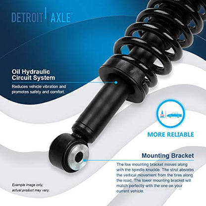 Detroit Axle - 2pc Front Struts for 2007-2013 Ford Expedition Lincoln Navigator, 2 Complete Struts & Coil Springs Assembly 2008 2009 2010 2011 2012 Quick Install Ready Strut Shock Assembly - size: 171138 x2/PAIR