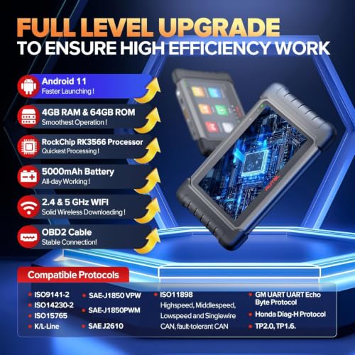 Autel Scanner MaxiCheck MX808S, 2026 Bidirectional OBD2 Scan Tool US Ver. of MaxiCOM MK808S MK808Z, 3000+ Active Test 11OS as MK900 MK900BT MX900, 28+ Service for 200+ Brands, OE All Diagnostic, FCA