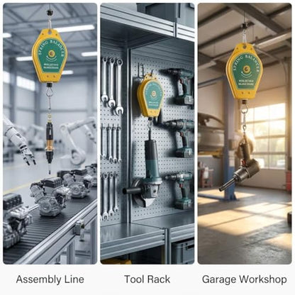 QWORK Spring Balancer, 2 Pack 6.6lbs - 11lbs Bearing Retractable Tool Fixture Holder for Assembly-line - size: 6.6lbs - 11lbs