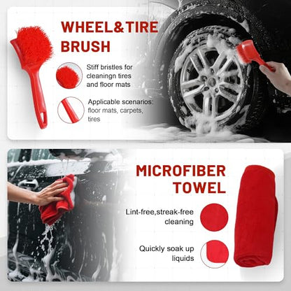 10Pcs Interior Detailing Brush Set | Car Vent & Dashboard Cleaner Kit, Microfiber Towel, Storage Bag - size: 10PCS