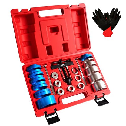 SGT Crank Bearing Camshaft Seal Installer and Remover Set,22pcs Crank Bearing Camshaft Seal,Crankshaft Camshaft Oil Seal Puller Tool Kit,Crankshaft Seal Kit for Automotive Engine Repair - color: Red