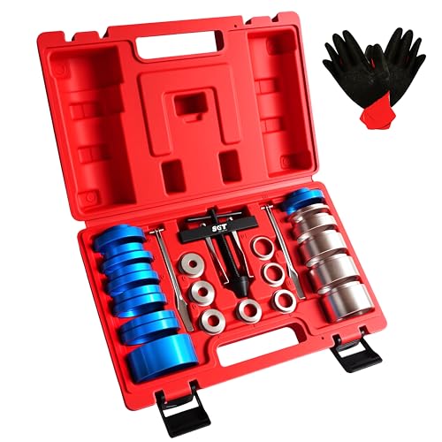 SGT Crank Bearing Camshaft Seal Installer and Remover Set,22pcs Crank Bearing Camshaft Seal,Crankshaft Camshaft Oil Seal Puller Tool Kit,Crankshaft Seal Kit for Automotive Engine Repair - color: Red