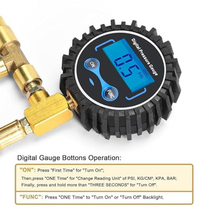 BETOOLL Digital Fuel Pressure Gauge - Black Case Fuel Pressure Test Kit - Fuel Injector Injection Pump Pressure Tester Tools 0-300PSI for Cars and Trucks - size: Digital BK