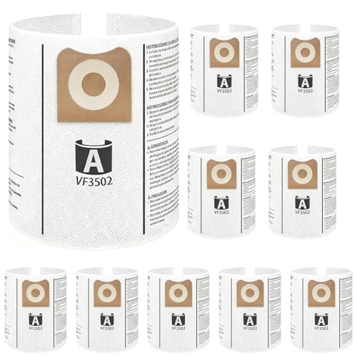 SpaceTent 10 Pack VF3502 Shop Vac Bags Size A compatible with RIDGID 12-16 Gallon Wet/Dry Vacuums, Part# 23743, High Performance Dust Filter Bags made of NEW PET Material - size: 10PK, style: High Performance