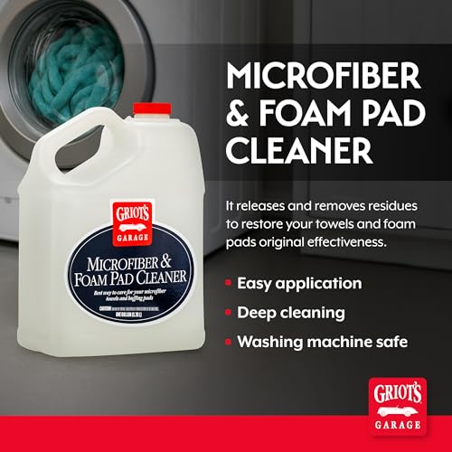Griot's Garage Microfiber and Foam Pad Cleaner, Removes Polish, Wax, and Sealant Residue, Restores Your Car Cleaning Cloths' Effectiveness, 11067, One Gallon - size: 128 Fl Oz (Pack of 1)
