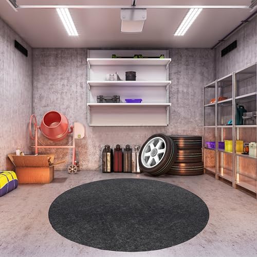9X9 Ft Heavy Duty Oil Spill Mat, Absorbent Oil Pad, Premium Maintenance Mats, Protective Flooring for Under Cars (Black, 90 x 90 Inch) - size: 7'7" (Round)