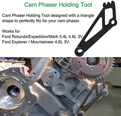 Engines Repair Tools Kit-Valve Spring Compressor Tool, Crankshaft Positioning Tool, Cam Phaser Holding Tool, Timing Chain Locking Wedge Tool, Crankshaft Pulley Bolt for Ford 4.6L 5.4L 6.8L 3V Engines