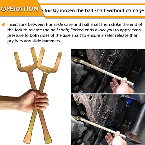 12020 Axle Popper Kit CV Axle Removal Tool CV Axle Wedge and Popper Set For Common CV Axles, Transaxles & Transmissions, Use to Break Half Shafts Loose from Transaxle, Fix Damaged CV Joints, 2 pcs
