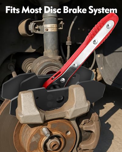 Witaxima Brake Caliper Compression Tool with Extra 2PCS Large Plates 1.57"-2.95" for Disc Brake Pad Spreader,Caliper Piston Compressor Tool with 4 Brake Caliper Hanger Hooks,Car Brake Repair Tool Red - color: Red