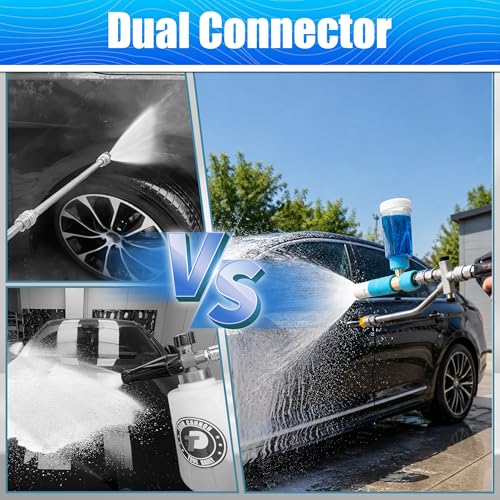 Tool Daily Mini Foam Cannon with Dual Connector, 5 Power Washer Tips | Original Soap Foam Cannon for Car Washing, 1/4" Quick Connect, 3600 PSI - size: 100 ml
