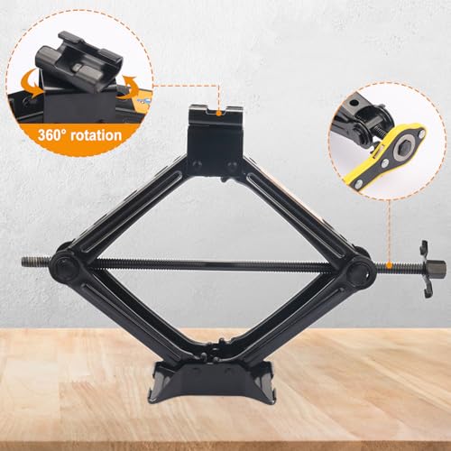3 Pack 2T Scissor Jack for Car - 2 Ton Robust Steel Car Jack with Saving Effort Ratchet Handle, 2 Ton Load Capacity, Universal Cars Jacks Tool Kit for Auto and Trucks - size: 3 Pack