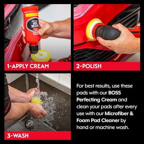 Griot's Garage 3” Perfecting Foam Pads for Car Polishing and Detailing, Buffing Pads for Paint Correction, Polishing, and Waxing, Yellow, Set of 3 - size: 3 Inch Pads (Set of 3)