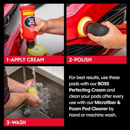 Griot's Garage 3” Perfecting Foam Pads for Car Polishing and Detailing, Buffing Pads for Paint Correction, Polishing, and Waxing, Yellow, Set of 3 - size: 3 Inch Pads (Set of 3)