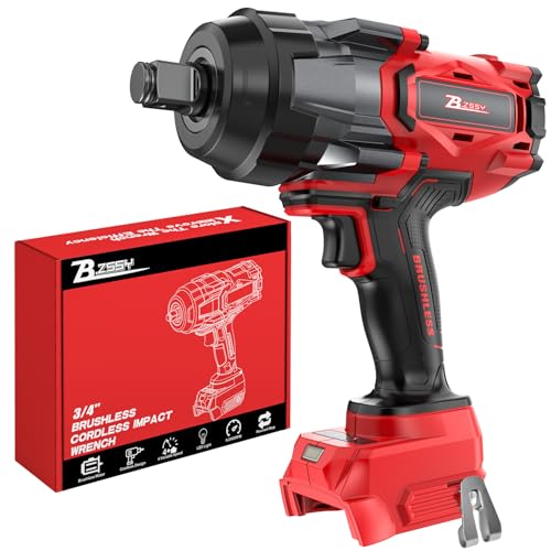 Cordless Impact Wrench Compatible with Milwaukee 18V Battery, 3/4'' 2000FT-LBS 2700N.m High Torque Impact Driver, Brushless Impact Gun w/ 4 Speed Modes & LED Light for Car, Home, Outdoor - size: 3/4" Compatible with Milwaukee 2700N