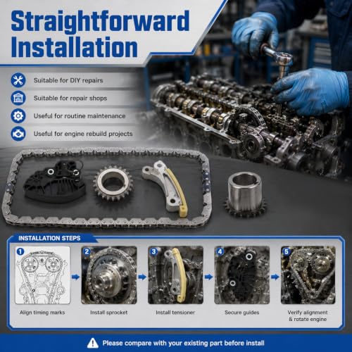 Engine Timing Chain Kit for R-a-m Grand Cherokee 2009-2015 | 9-0750S, 04893429AA, 53022316AC, 53022317AC, precise cam timing, direct bolt-on engine fit