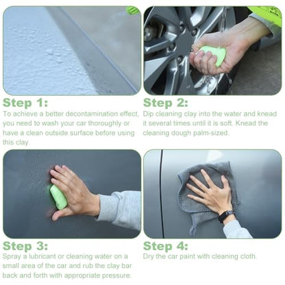 XhuangTech Premium Car Clay Bar Kit (3 Pack) 300g(3x100g) - Professional Grade Auto Detailing Magic Clay with Deep Cleaning & Paint Decontamination for Car Wash - Safe on Paint, Glass, Wheels (Green) - color: Green